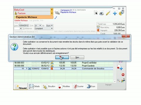 Documents - Optimizze: Blocage d'un document - ERP - v16