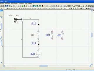 automation studio utilisation d'un relais avec deux voyants et un bornier