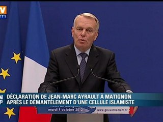 Réaction d’Ayrault sur le démantèlement d’une cellule islamiste