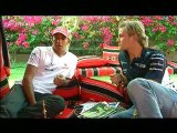 Lewis Hamilton meets Nico Rosberg Fun Interview Bahrain 2008