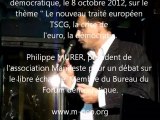 Introduction de Philippe MURER à la conférence du FORUM démocratique le 8 octobre 2012.