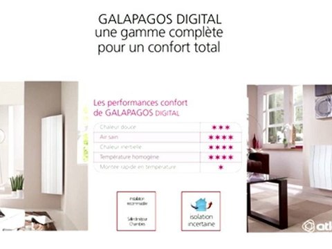 Le radiateur chaleur douce à inertie Galapagos digital