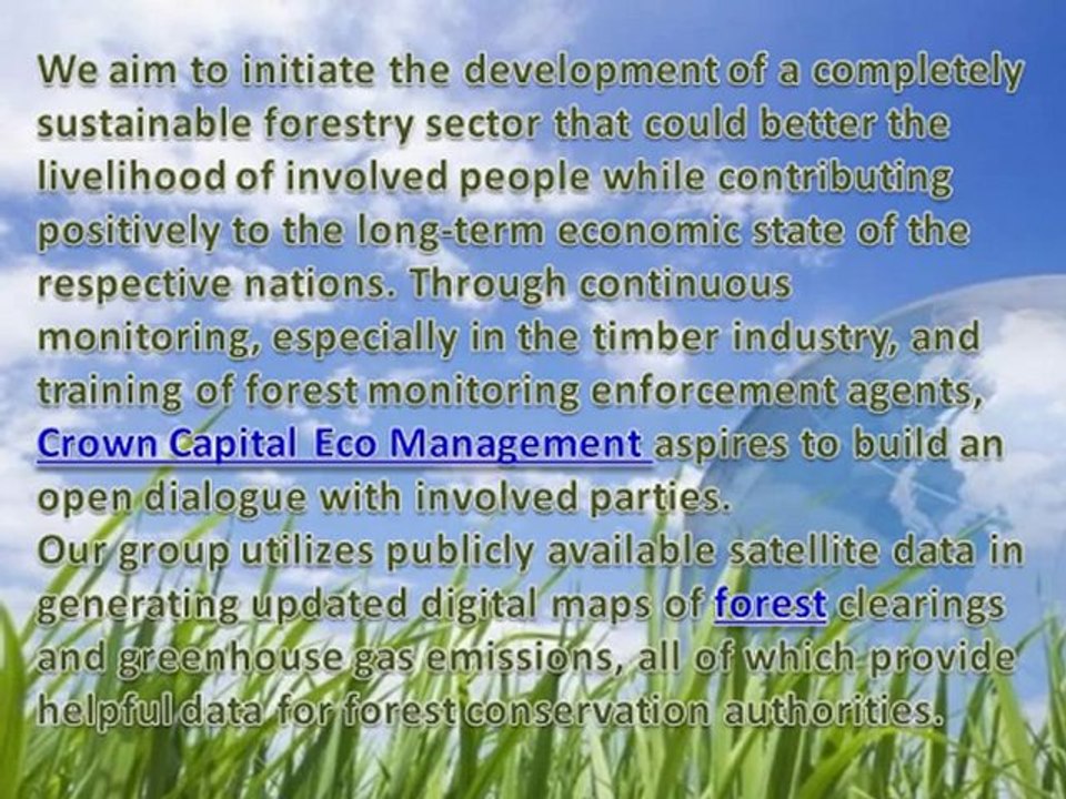 Crown Capital Eco Management - Environmental Monitoring: Forest and Rainforests