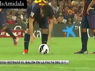 Lionel Messi CHEAT vs REAL MADRID - Freekick