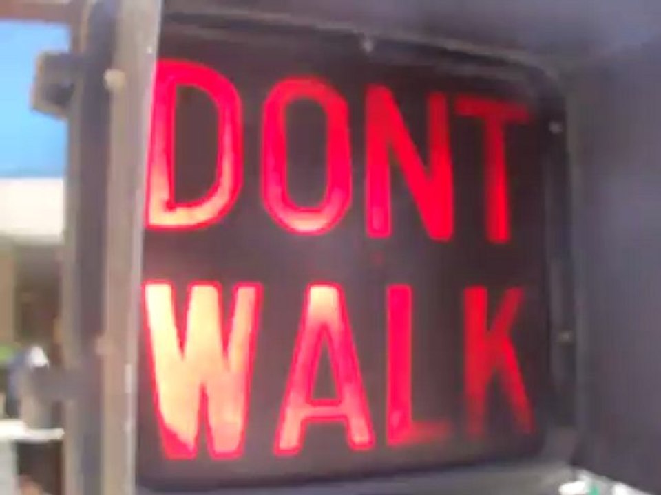 Eagle text pedestrian signal