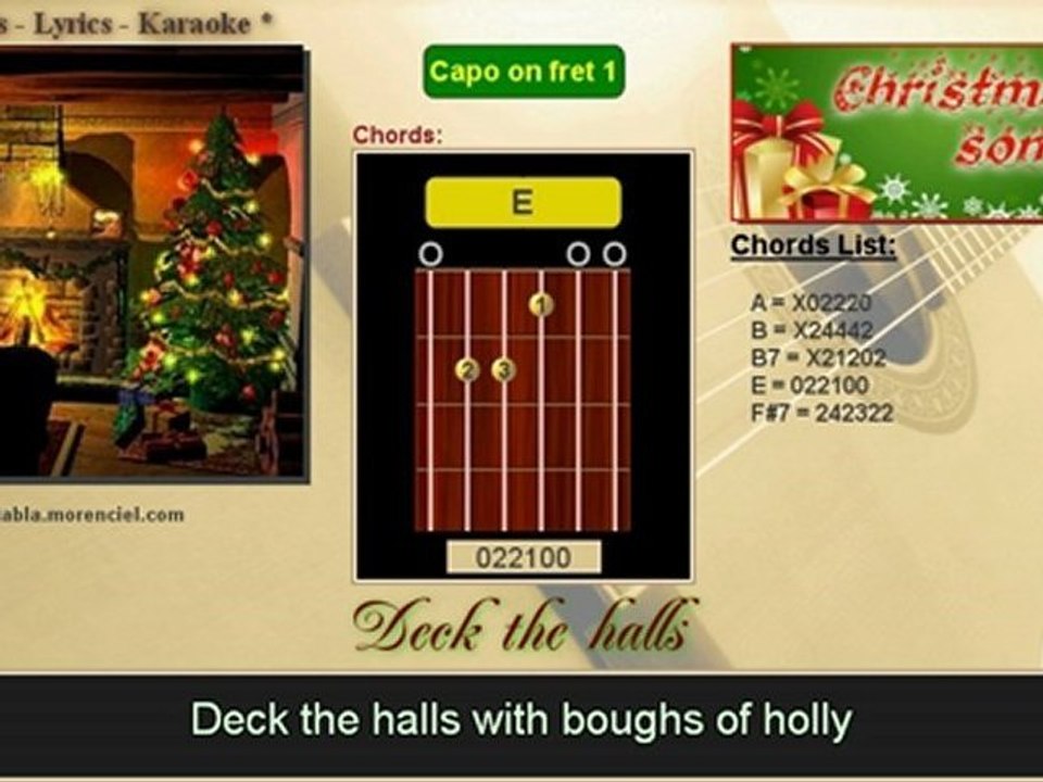 Chords and lyrics - Deck the hall (Cover) (Karaoke, no vocal)
