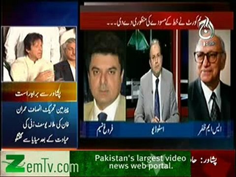 Islamabad Tonight on Aaj news - Javed Hashmi - 10th October 2012 FULL