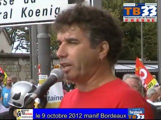 la manif du 9 octobre 2012 à rassemble près de  7.000  personnes dans Bordeaux