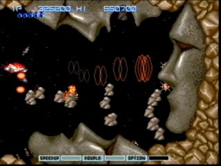 Gradius II Leeching Mid-Boss & Big Boss Moai