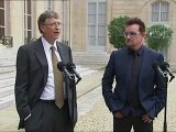 Bono e Bill Gates elogiam generosidade dos franceses