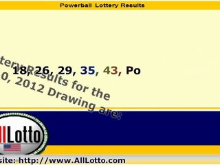 Powerball Lottery Drawing Results for October 10, 2012