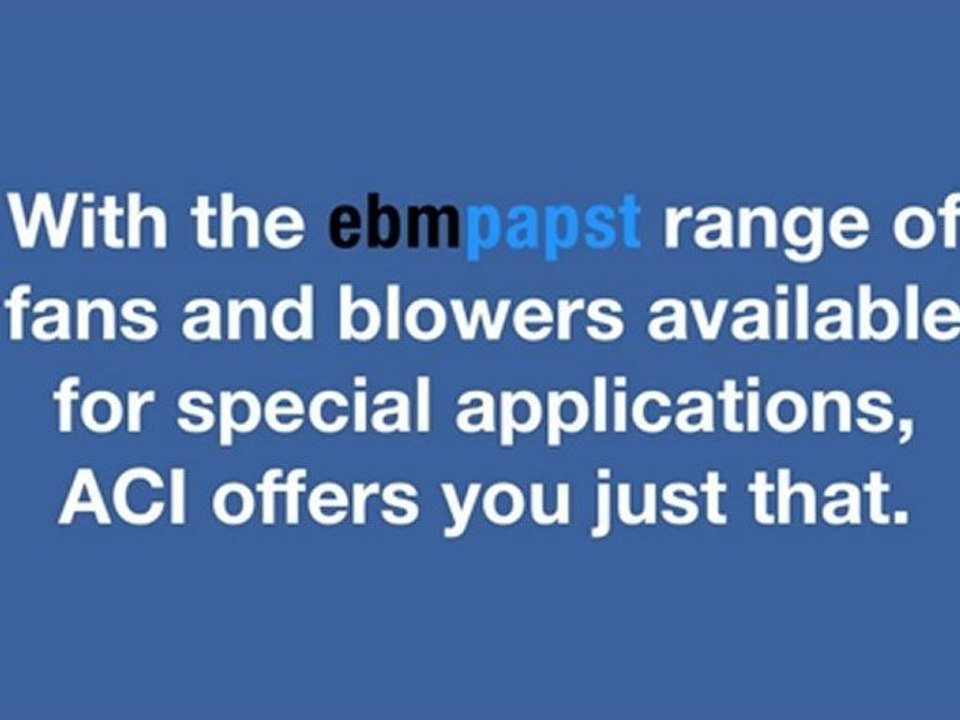 ebm-papst Axial and Centrifugal Fans from Air Control Industries