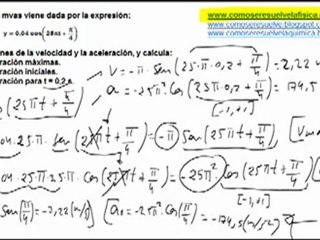 Fisica movimiento oscilatorio mvas calcular velocidad y aceleracion