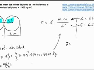 Fisica ley gravitacion universal calcular fuerza de atraccion de dos esferas