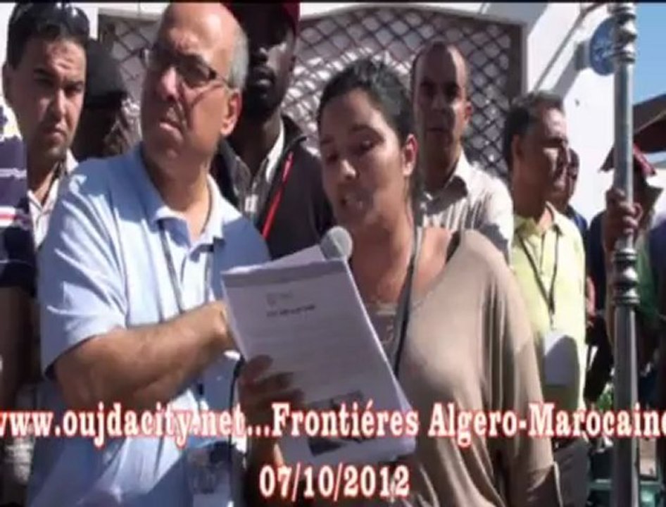 bayane du sit in  frontiére algero-marocaine / Déclaration d’Oujda Un autre Maghreb et une autre politique migratoire sont possibles Les migrants, les associations de la société civile maghrébine, les syndicats et les organisations de solidarité internati