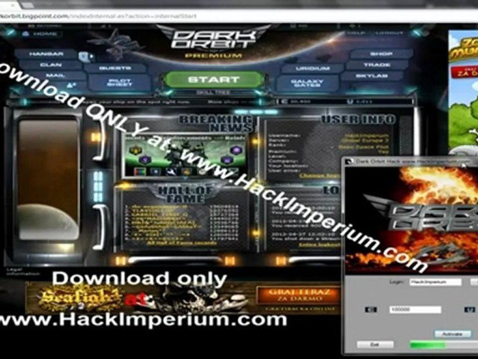 Dark Orbit Hack Cheat Tool Generator \ FREE Download - October 2012 Update [Credits][Uridium]