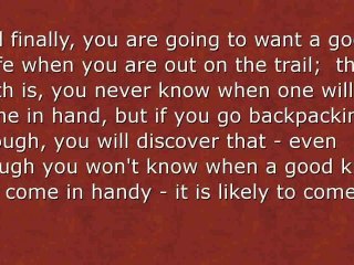 Five Things To Have When Backpacking