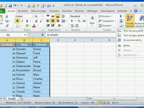 Tutoriel Excel 2010 Trier vos données
