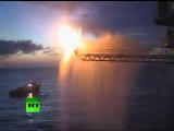 Latest Footage of Gas Burn Off at BP Oil Spill Site