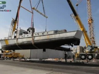 Un bateau de guerre allemand à La Wantzenau