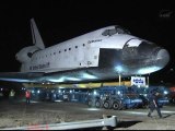 Shuttle Endeavour Departs LAX Airport Hangar