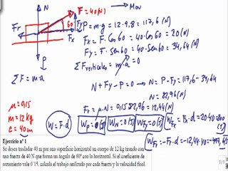 Energía y trabajo 1º Bachillerato ejercicio 1