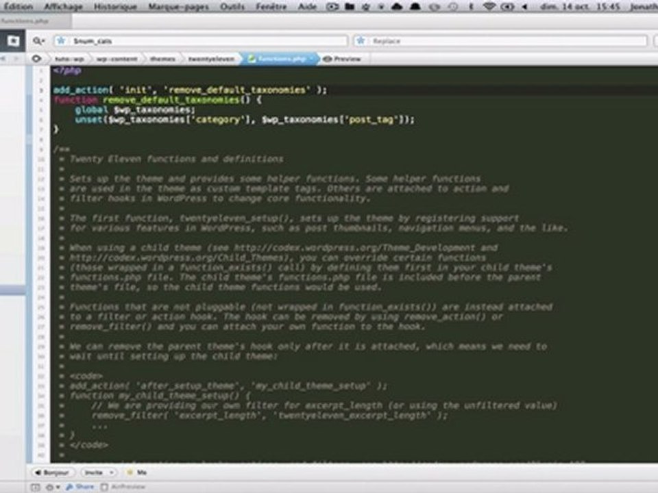 Désactiver les taxonomy par défaut de WordPress