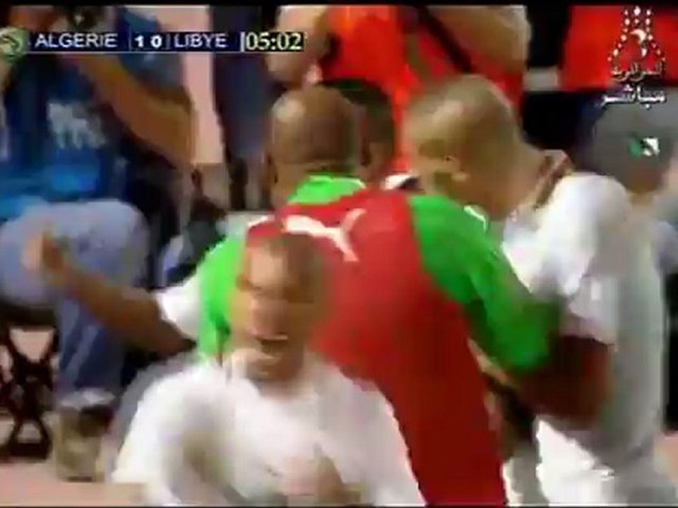 الهدف الاول مباراة الجزائر ليبيا