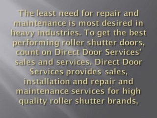 Quality Industrial Door Installations by Direct Door Services