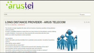 LONG DISTANCE PROVIDER - ARUS TELECOM