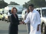 Australian PM Gillard arrives in India