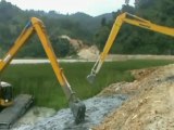 RENTAL dan JUAL amphibious / swamp excavator  komatsu PC 200 long arm INDONESIA