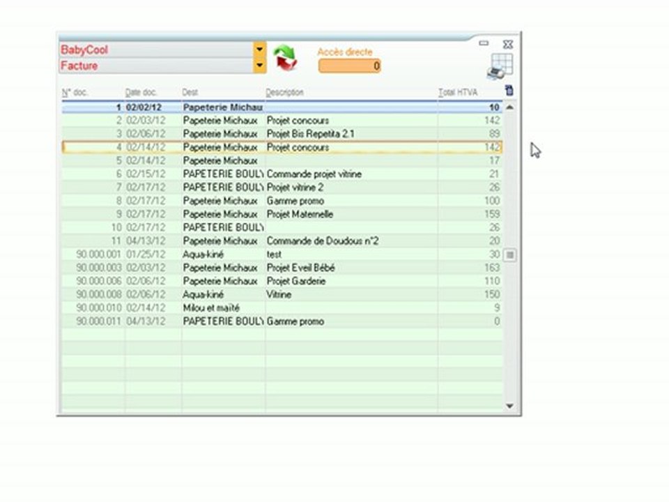Documents - Optimizze: Liste numérotée de document - ERP - v16