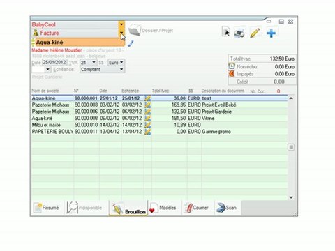 Documents - Optimizze: Onglet brouillons - ERP - v16
