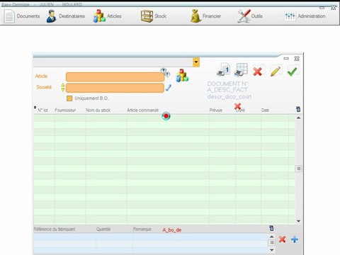 Stocks - Optimizze: Filtrer la liste des lots à réceptionner sur un article - ERP - v16