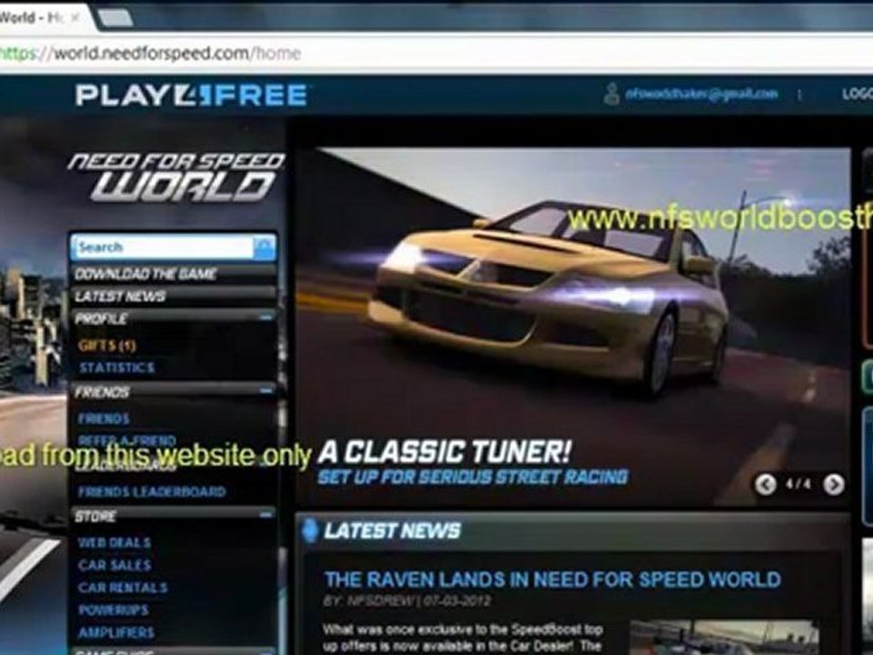 NFS World Hack [Boost and Money and Powerups and more] [2012] Original Link