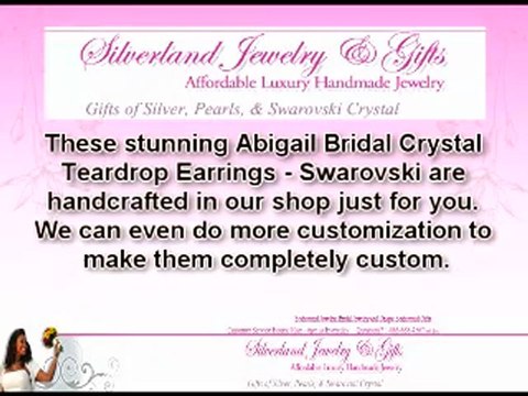 Abigail Bridal Crystal Teardrop Earrings - Swarovski - Get It Now!