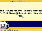 Mega Millions Lottery Drawing Results for Oct 16, 2012