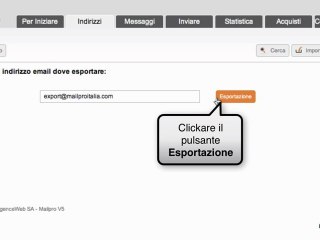 Esporta una Rubrica - Formazione Mailpro V5