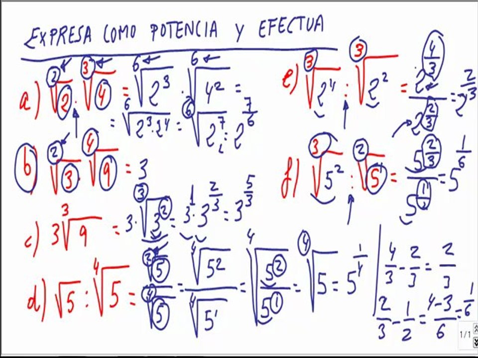 Matemáticas 4º ESO Expresa como potencia y opera