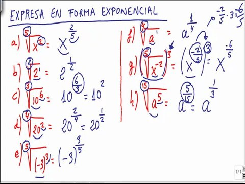 Matemáticas 4º ESO Expresa en forma exponencial