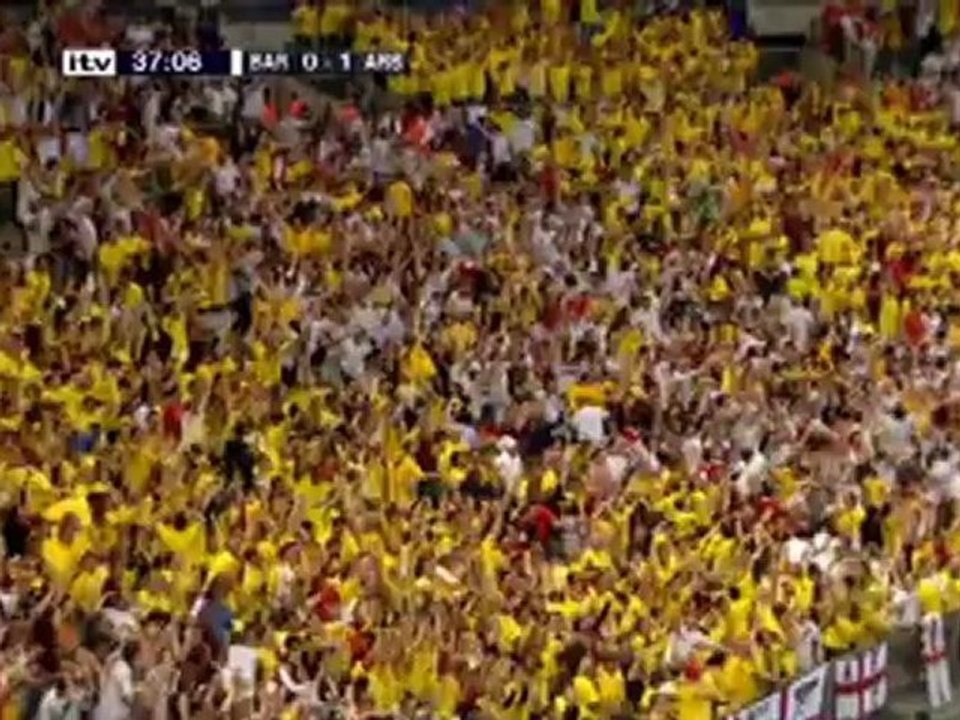 Sol Campbell and Thierry Henry v Barcelona