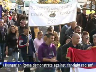 Hungarian Roma groups hold counter-protest to far-right march