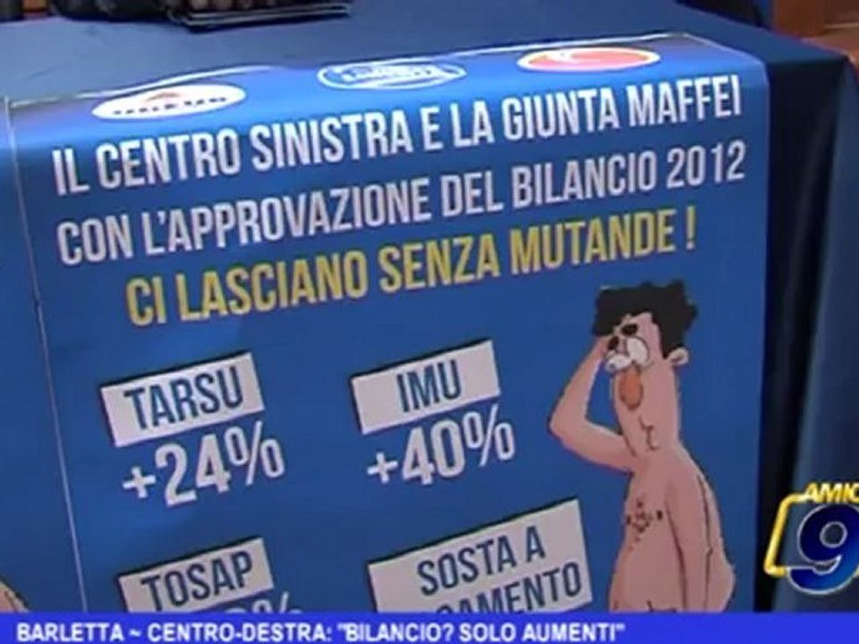 Barletta | Centro-Destra:"Bilancio? Solo aumenti"