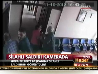 hopa belediye başkanına saldırı görüntüleri