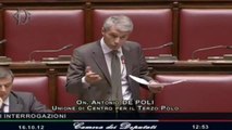Antonio De Poli - Interrogazione al ministro Salute su Acufene e politche sociali (16.10.12)