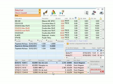 Stocks - Optimizze: Rechercher un article - ERP - v16