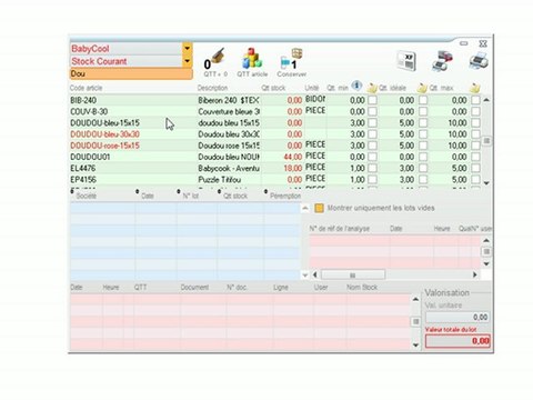 Stocks - Optimizze: Quantités minimales, idéales et maximales d'un article à zéro - ERP - v16