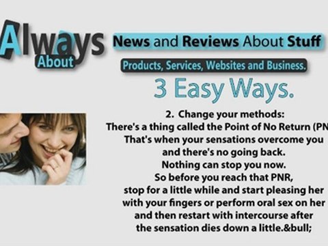 Tips to Last Long Longer in Bed