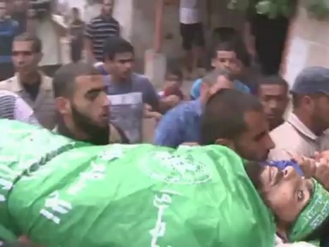 Funeral in Gaza for Palestinians killed by Israeli raids